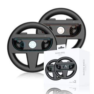 스위치 2용 스티어링 휠 2팩 Mario Kart World & 8 Deluxe용 NS2 레이싱 게임 액세서리, 01 Black