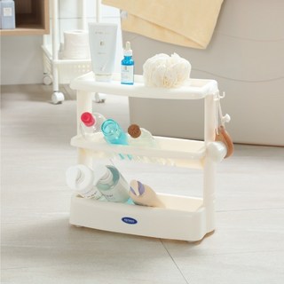 聯府 浴室三層架 A33 風呂 衛浴收納架 台灣製 浴室角落置物架 沐浴用品架, 1個, 單一選項, 米