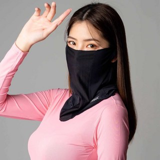 MEGA COOLUV 冰感防曬透氣網眼面罩 紫外線遮蔽率99.9%以上, 黑色, 1個