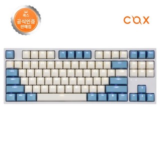 COX 게이트론 LED 게이밍 기계식 키보드 황축, 크림 블루, (COX 정품) CK87, 갈축
