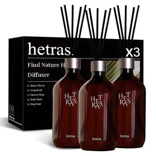 헤트라스 프리미엄 대용량 디퓨저, 제주사려니숲길, 500ml, 3개