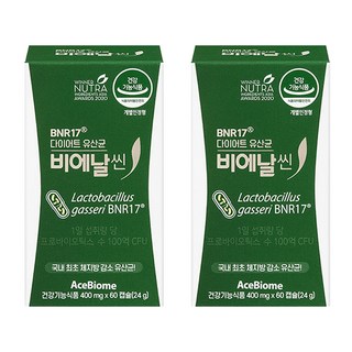김희선유산균 BNR17 비에날씬 모유유산균 장건강 체지방감소 60캡슐, 2개, 60정