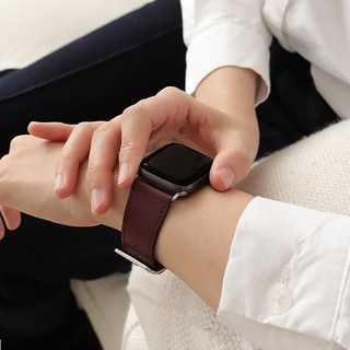 위어셀 애플워치 스위프트 가죽 스트랩 전기종 호환, 마룬버건디