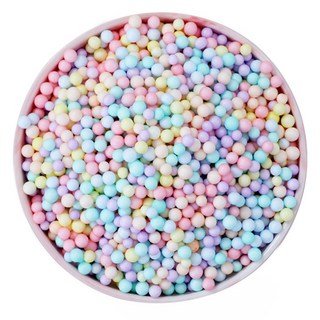 馬卡龍色系禮盒填充泡沫球：史萊姆裝飾、禮物緩衝、派對裝飾多用途保麗龍球, 馬卡龍色系, 約9±1g, 1個
