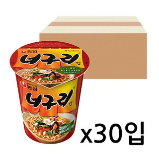 농심 너구리 컵라면 미니 62g 30개 얼큰한맛 박스 라면 국민 식사대용 캠핑 필수먹거리