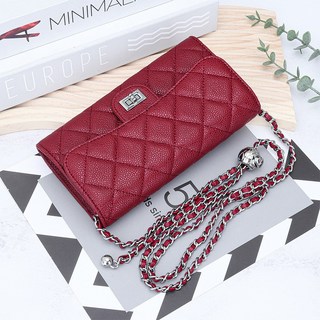 高級牛皮魚子醬紋鏈條斜挎小包包女士新款時尚多功能手拿真皮錢包手拿包零錢包錢夾短夾長夾男生錢包女生錢包學生錢包