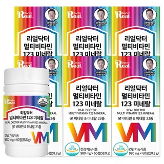 리얼닥터 멀티비타민 123 미네랄 60정, 6개