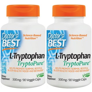 Doctor's BEST L色氨酸素食膠囊 500mg, 90顆, 2罐