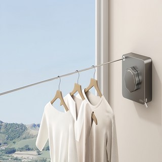 스텔스 와이어 빨랫줄 무타공 건조대, 1개, 블랙