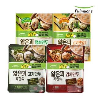 얇은피꽉찬속 만두 6종 4봉고기/김치/땡초/깻잎/교자/해물, 400g, 4개
