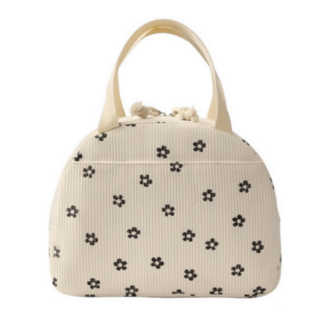 코듀로이 미니 보냉 보온 도시락 이유식 가방 백, 1개, 코듀로이 플라워