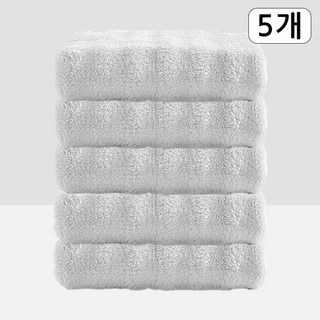 Craftsy 극세사 호텔 수건 40수 고흡수력 먼지없는 속건 타올 세면타월, 5개, 연회색