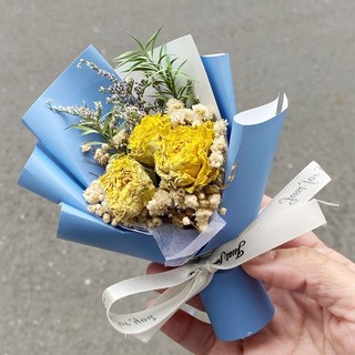 【森林海】迷你永生花束附提袋：教師節/畢業/情人節禮物首選，拍照道具, M18, 1個