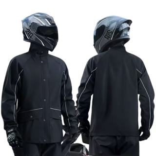 가남 오토바이우의 초강력 방수 자전거 낚시 등산 작업용 비옷 상하의 세트, 블랙