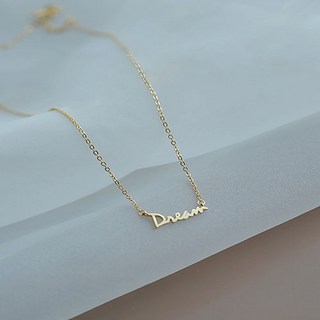 숑스샵 14k DREAM 이니셜 드림 팬던트 레터링 골드 체인 은목걸이 실버 S925