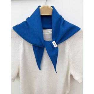 100%羊毛純色交叉小圍巾系列 手感細膩 高級感百搭冬季女生圍脖