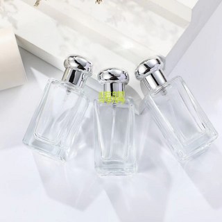 嗨購 30ML祖碼瓏噴霧香水瓶 香水空瓶子 液體玻璃分裝瓶 便攜旅行香水瓶, 1個, 30ML;圓銀蓋, 圓銀蓋