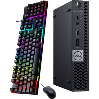 델 옵티플렉스 7070 비즈니스 마이크로 데스크탑 컴퓨터 인텔 코어 58500T 16GB DDR4 램 256GB SSD 디스플레이포트 USB 키보드와 마우스 윈도우 10 프로, 델 옵티플렉스 7070 비즈니스 마이크로 데스크탑 컴퓨