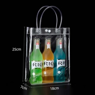 PVC 透明提袋 防水手提袋 購物袋 牛皮紙袋 文具袋 包裝袋, 1個, 02.高25x長18x寬7cm