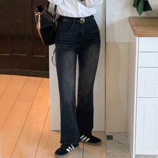 앤샵 여성 융털기모 롱/숏 기장선택 프란츠 세미 부츠컷 데님 팬츠 청바지(2color)