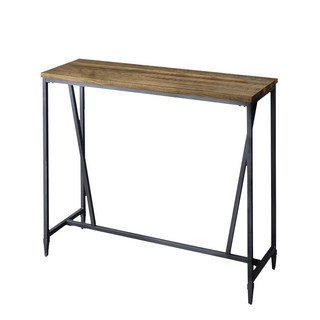 Hampton 漢汀堡 凱爾實木吧台桌-木紋灰，簡約高腳桌，小戶型吧台餐桌，穩固耐用, 柚木色