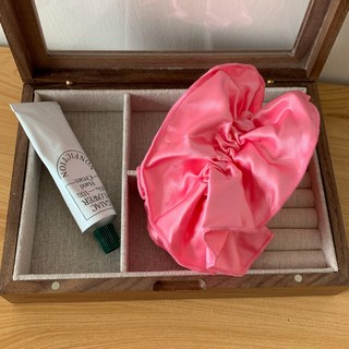 絲綢髮圈 緞面波浪皺褶大腸圈 髮圈 髮飾 (4色) - fever同款