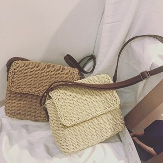 草編側背包 渡假風編織斜背包