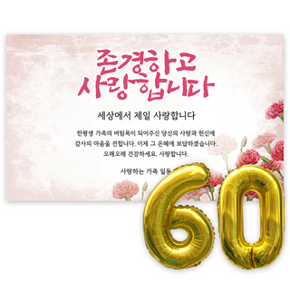 애드플로우 환갑 현수막 생신 생일 잔치 축하 풍선 포함, 혼합색상