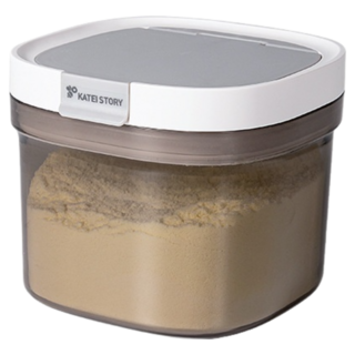 KATEI STORY 日式奶粉儲存罐 防潮密封罐 便攜外出奶粉盒 寶寶米粉儲存盒, 白色, 1個