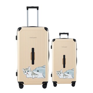 【mofusand 貓福珊迪】20吋/28吋前提把拉鍊行李箱 胖胖箱 旅行箱 登機箱 拉桿箱(2年保固 海關鎖)
