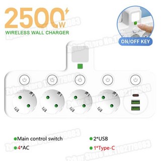 개 홈 충전기 멀티탭 플러그 개 플러그 C타입 포트 2 3 1 개 오피스용 무선 EU 어댑터 AC 소켓 콘센트 벽 USB, 4)White Upgrade, CHINA, 4)White Upgrade