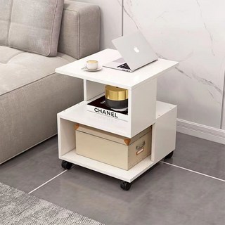 貓嶼小戶型簡約邊櫃茶幾床頭櫃家用臥室小茶幾沙發邊幾少女房間床頭櫃, 升級可移動40*40暖白色, 1個