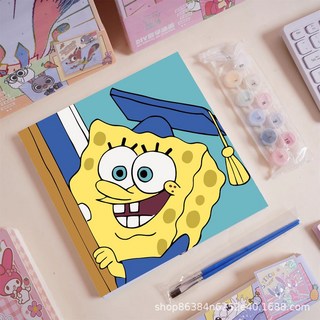 20*20數字油畫 蠟筆小新DIY填色畫 兒童手繪填充卡通客廳裝飾畫, TR172,20*20內框+畫筆+顏料+膠膜, 1個