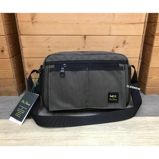 Neo Stream 韓國潮流休閒側背包 兩種尺寸可選 男用斜背包 尼龍材質, 中款-綠色(1035+30) #046