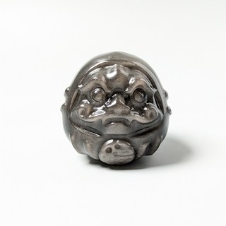 黑曜石銀曜石貔貅達摩招財擺件 (專屬包裝盒) - 風水招財、鎮宅避邪, 銀曜石達摩(高度3.9公分), 黑曜石