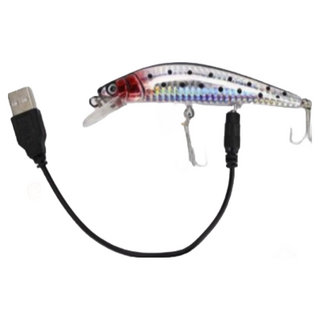 Twitching Lure電動發光魚餌 仿真釣具 USB充電 路亞裝泳假餌 垂釣海釣, 顏色隨機, 1套裝