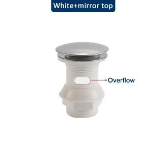 수전교체 PP 세면대 배수구 욕실 싱크대 팝업 푸시 오픈 폐기물 필터 스토퍼 세트 블랙 호스 액세서리 화장실 리노베이션, 03 White 304 overflow, White 304 overflow