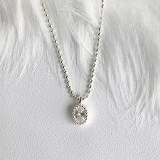 피시즈오브 silver925 실버 볼 큐빅 목걸이 은 체인목걸이 데일리 심플 미니 레이어드목걸이