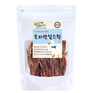 멍도락 강아지 수제간식 국내산 100% 오리북어 오리오트밀 피부모질도움 몸에좋은 국내산오리, 1개, 60g, 오리안심스틱