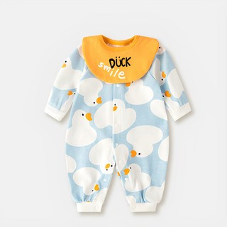 STARDOOR 嬰兒圓領圍兜可愛圖案連身衣