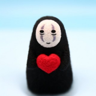 羊毛氈戳戳樂DIY材料包 宮崎駿龍貓公仔手辦 網紅爆款手工創意生日禮物, 1個, 无脸男材料包+工具+钥匙扣