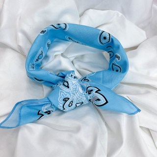 쁘아종주얼리 스카이블루굿즈 왕자빈 트롯황제 트롯프린스 트롯황태자 연하늘 연말파티 디너쇼 국산면 100프로 페이즐리 손수건 스카프