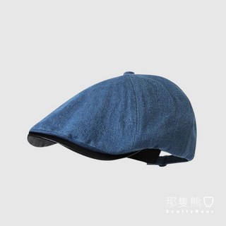 ScottyBear 那隻熊 簡約質感牛仔棉撞色前進帽 英倫貝雷帽 女帽 日系報童帽 CM519