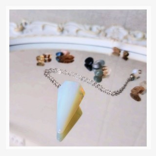 《合成蛋白石水晶礦石靈擺》六面體錐形靈擺，能量療癒淨化占卜探測，每日出貨，探索魔法能量