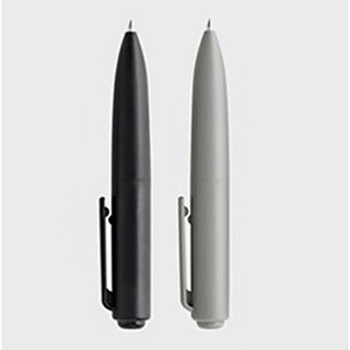 무인양품 무지 노크식 컴팩트 펜, 2색 set (검정 그레이)