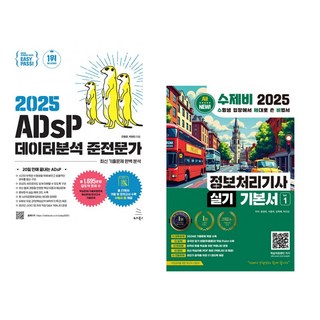 (전용문) 2025 이지패스 ADsP 데이터분석 준전문가 + (윤영빈) 2025 수제비 정보처리기사 실기 기본서 (전2권)