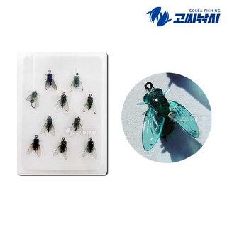 고씨낚시 플라이 파리 루어 훅 세트 10개입 피래미 송어 산천어 플라이 낚시 채비, 1개, 0.1g, 라이트그린(L/10개입)