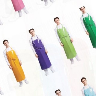 방수 코팅 주방 앞치마 대형 요리용 작업복 물튀김 방지, 1개, 스텝에이 딥핑크_고리형