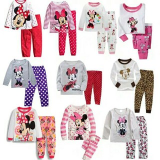 春秋新款米奇純棉兒童睡衣套裝夏季空調長袖薄款可愛卡通家居服