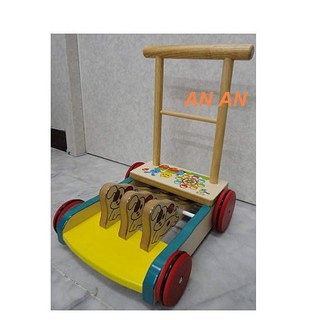 恩寶 學步車 加重輪 防滑防倒退 ST安全 台灣製, 1個, 木助步車（超取限1台）